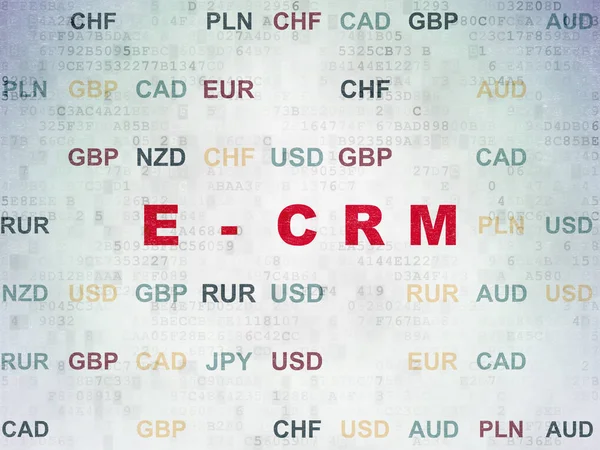 Conceptul de finanţare: E-CRM pe fundal Digital Data Paper — Fotografie, imagine de stoc