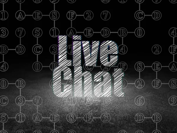 Web design concept: Live Chat w ciemnym pokoju grunge — Zdjęcie stockowe