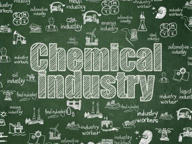 Endüstri kavramı: okul yönetimi arka planda kimya sanayî