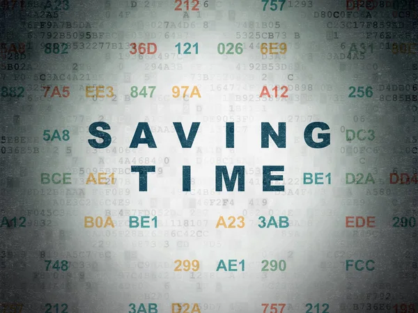 Tid koncept: sparar tid på Digital Data papper bakgrund — Stockfoto