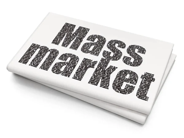 Marketingové koncepce: Mass trhu na prázdné novinové pozadí — Stock fotografie