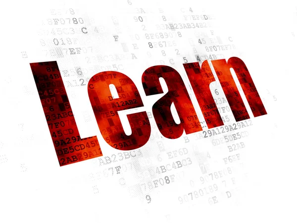 Concepto de aprendizaje: Aprende sobre fondo digital — Foto de Stock