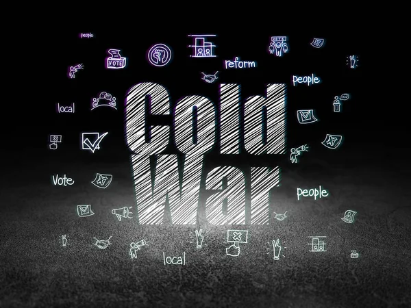Political concept: Cold War in grunge dark room