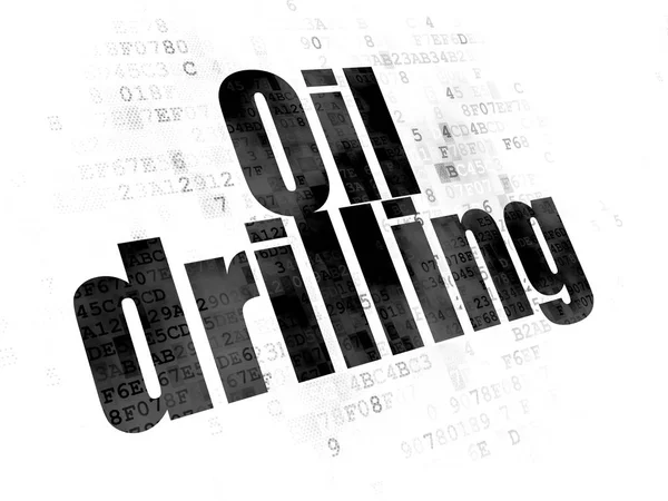 Branchenkonzept: Ölbohrungen auf digitalem Hintergrund — Stockfoto