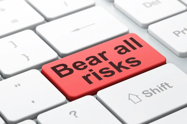 Insurance concept: Bear All Risks on computer keyboard background — Stock Photo, Image