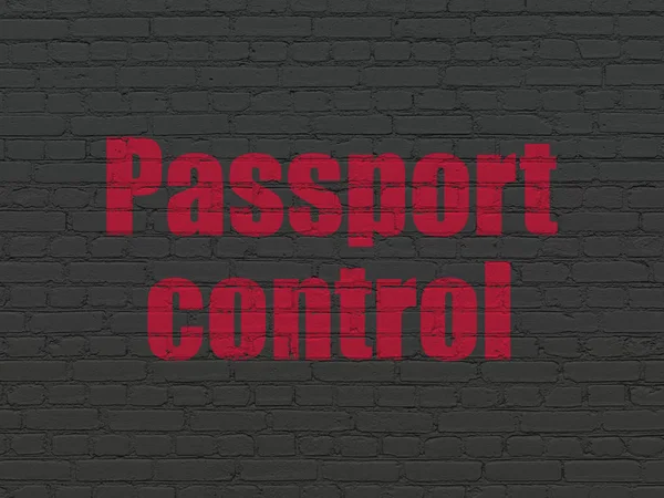 Tourism concept: Passport Control on wall background — Stock Photo, Image