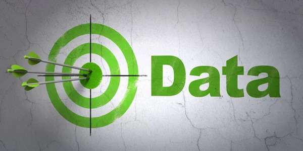 Data concept: target and Data on wall background — Stock Photo, Image