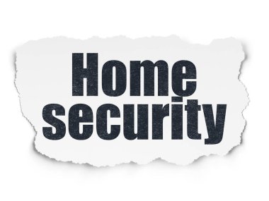 Güvenlik kavramı: yırtık kağıt arka plan üzerinde ev güvenlik