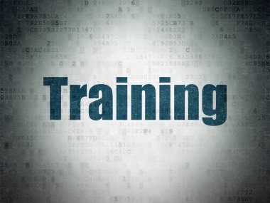 Eğitim kavramı: dijital veri kağıt arka plan üzerinde eğitim