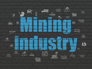 Endüstri kavramı: duvar arka plan üzerinde madencilik sektörü