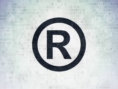 Hukuk kavramı: dijital veri kağıt arka plan üzerinde kayıtlı