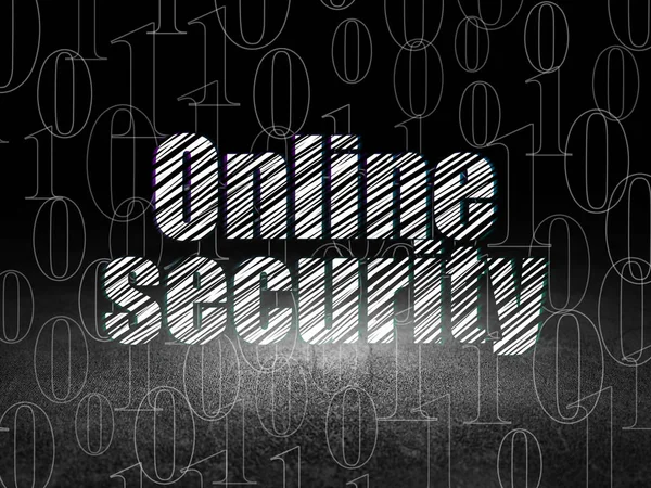 Концепция защиты: Интернет-безопасность в гранж темной комнате — стоковое фото