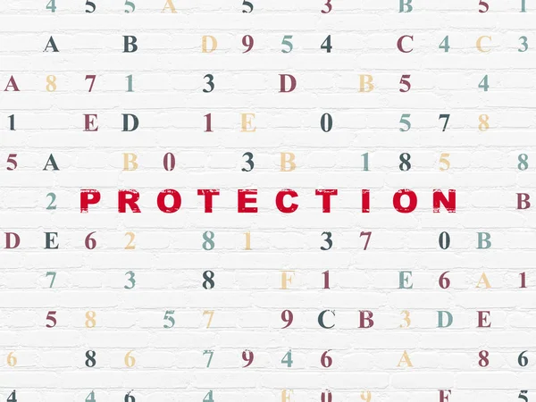Sikkerhedskoncept: Beskyttelse på vægbaggrund - Stock-foto