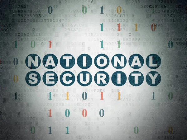 安全概念︰ 数字数据纸张背景上的国家安全 — 图库照片