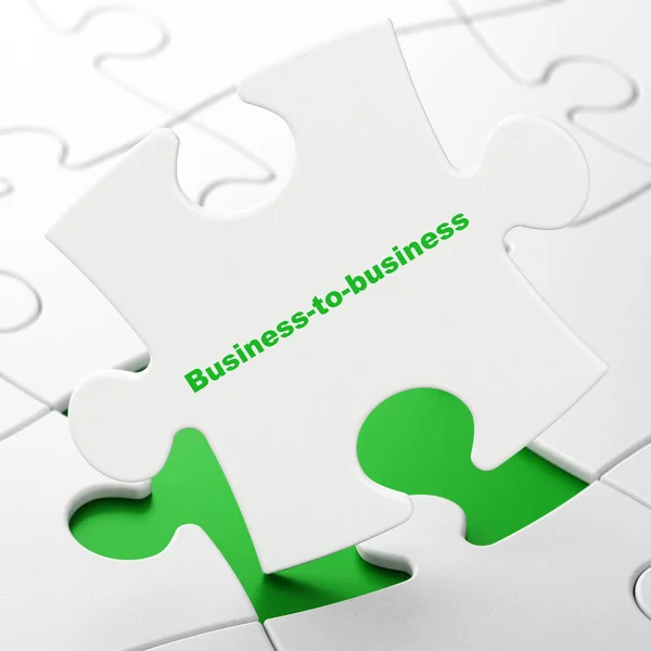 Conceito de finanças: Business-to-business on puzzle background — Fotografia de Stock