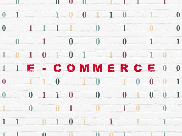 Conceito de financiamento: E-commerce no fundo da parede — Fotografia de Stock