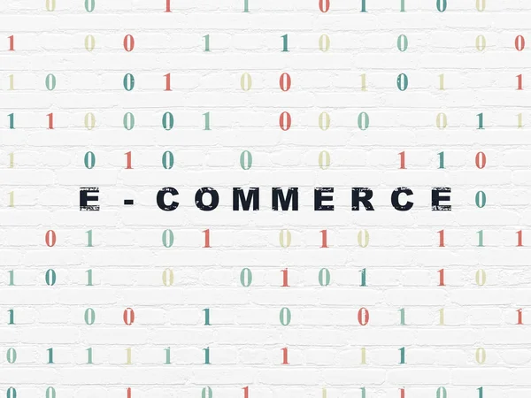 Geschäftskonzept: E-Commerce auf Wandhintergrund — Stockfoto