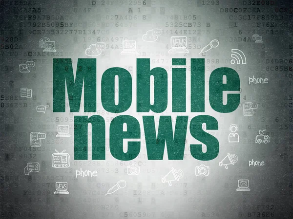 Concepto de noticias: Noticias móviles en el fondo del documento de datos digitales — Foto de Stock