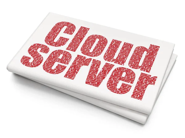 Cloud technology concept: Cloud Server on Blank Newspaper background — Stock Photo, Image