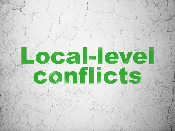 Politics concept: Local-level Conflicts on wall background