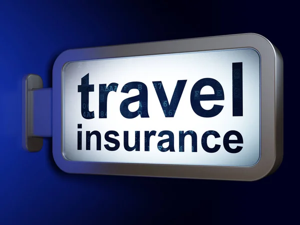 Concetto assicurativo: Assicurazione di viaggio su sfondo cartellone — Foto Stock