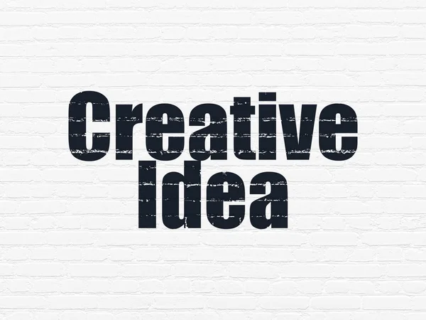 Geschäftskonzept: Kreative Idee auf Wandhintergrund — Stockfoto