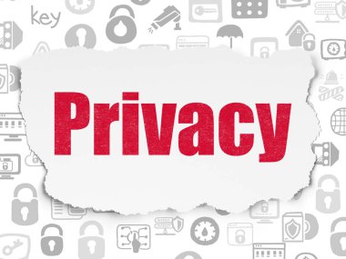 Gizlilik kavramı: gizlilik yırtılmış kağıt arka plan üzerinde