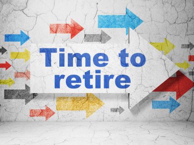 Zaman kavramı: grunge duvar arka plan için zaman emekli ile oku