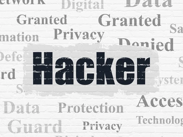 Safety concept: Hacker on wall background — Stock Photo, Image