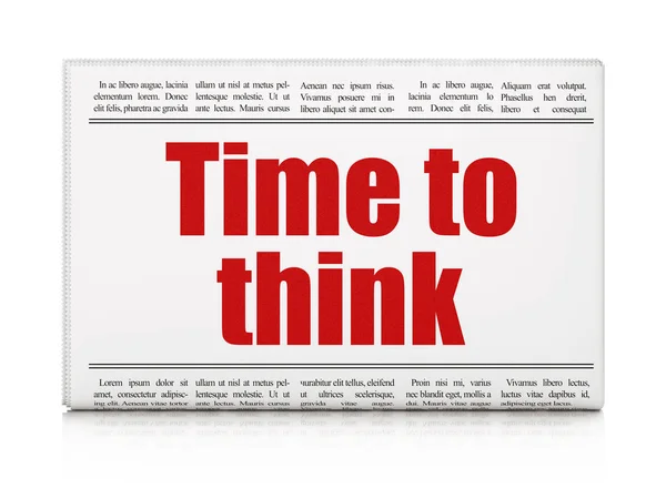Концепция хронологии: газетный заголовок Time To Think — стоковое фото