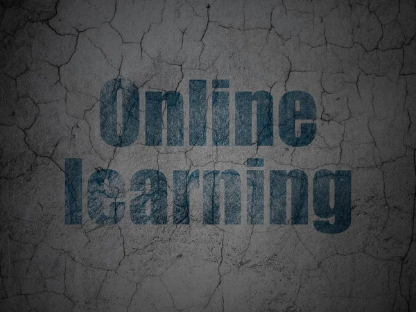 Education concept: Online Learning on grunge wall background — Stock Photo, Image