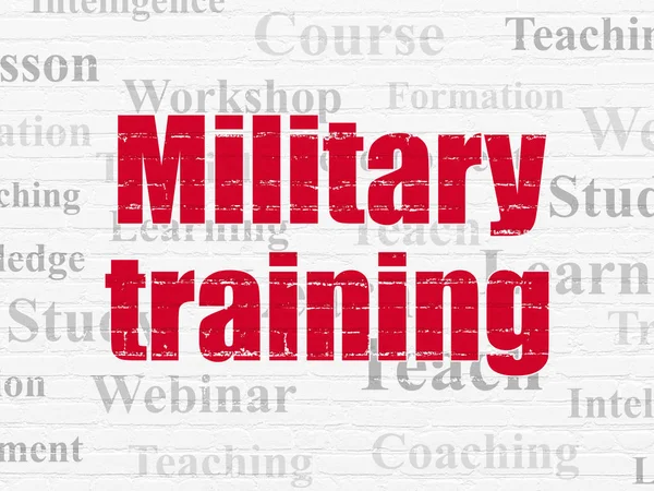 Koncepcja studia: szkolenie wojskowe na tle ściany — Zdjęcie stockowe
