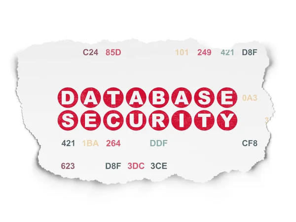 Programming concept: Database Security on Torn Paper background — Stock Photo, Image