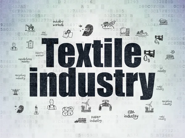 Concepto de industria: Industria textil en los datos digitales Fondo de papel — Foto de Stock