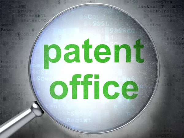 Conceito de lei: Escritório de patentes com vidro óptico — Fotografia de Stock