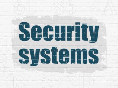 Gizlilik kavramı: duvar arka plan üzerinde güvenlik sistemleri