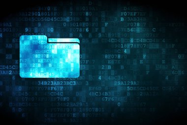 İş kavramı: dijital arka plan üzerinde klasör