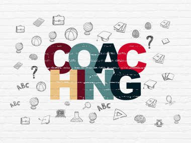 Eğitim kavramı: duvar zemin üzerine koçluk