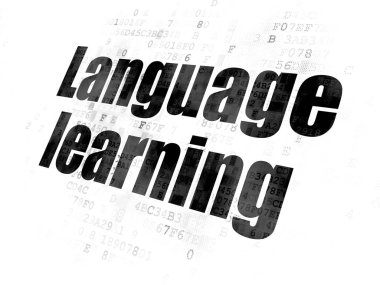 Eğitim kavramı: dijital arka plan üzerinde dil öğrenme