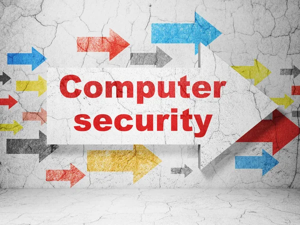 Security concept: arrow with Computer Security on grunge wall background — Stock Photo, Image