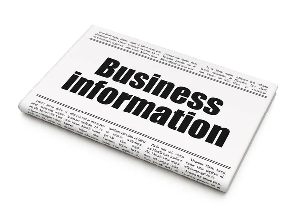 Concetto di finanza: titolo del giornale Business Information — Foto Stock