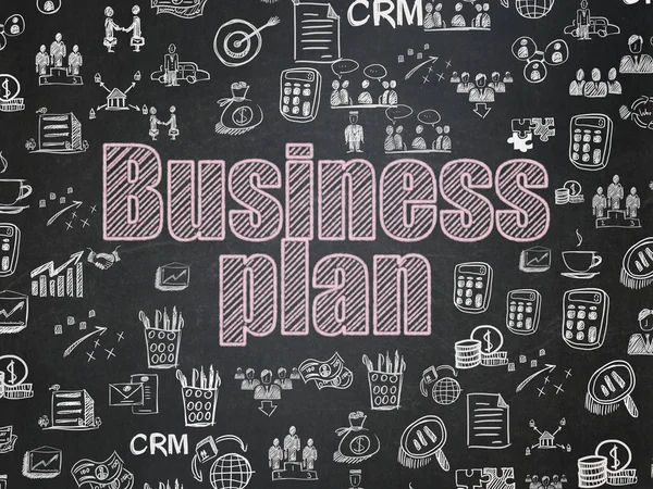 Business concept: Business Plan on School board background