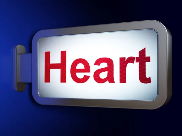 Healthcare concept: Heart on billboard background — Stock Photo, Image