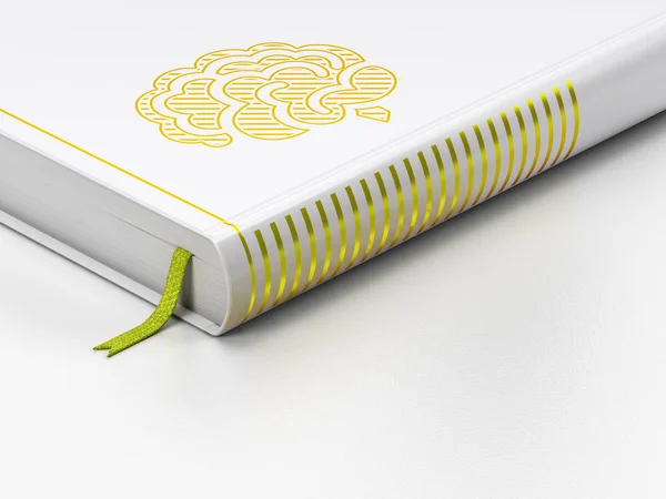 Science concept: closed book, Brain on white background — Stock Photo, Image