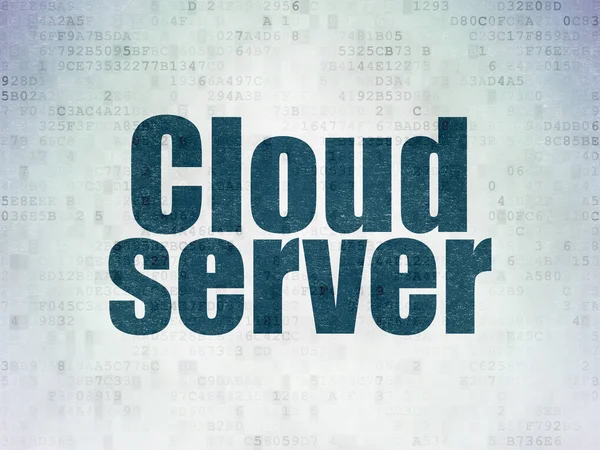 Концепция облачных вычислений: Облачный сервер на фоне цифровой документации — стоковое фото