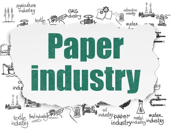 Concepto de industria: Industria del papel sobre fondo de papel desgarrado — Foto de Stock