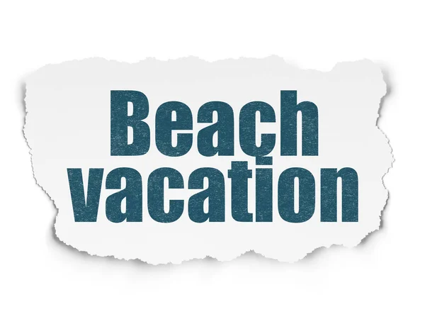 Koncepce cestovního ruchu: Beach dovolenou na roztrhané papírové pozadí — Stock fotografie