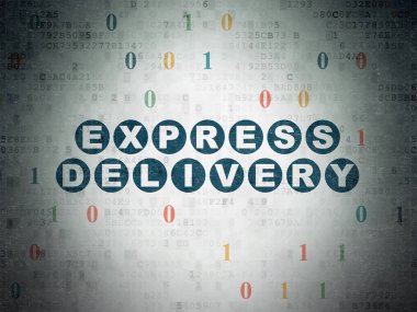 İş kavramı: Express teslim dijital veri kağıt arka plan üzerinde