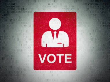 Siyasi kavram: dijital veri kağıt arka plan üzerinde oy