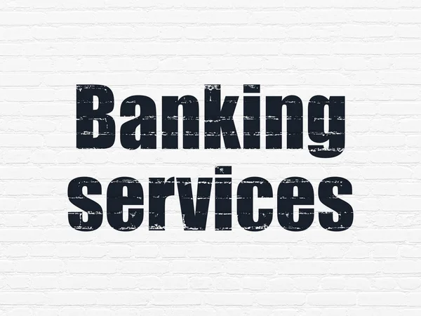 Концепция валюты: Банковские услуги на фоне стен — стоковое фото